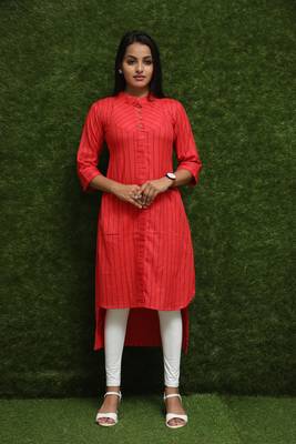 Women Red Designer Kurti 2