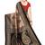 Black printed art silk saree with blouse