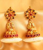 ROYAL ANTIQUE KEMP-GREEN PEARL DESIGNER JHUMKKA-DJ07533