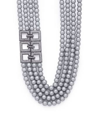Grey multi-layered shell pearls with a base material of brass to provide rigidity 2