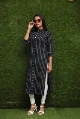 Women Black Readymade Kurti 3