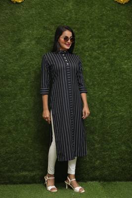 Women Black Readymade Kurti 4