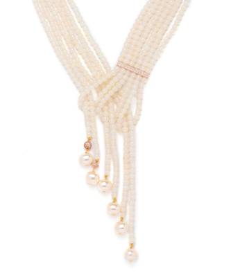 Brownish-white agate beads with Swarovski shell pearls. 2