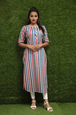 Women Multicolour Readymade Kurti Dress For Girls  4