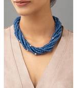 Blue necklace with Swarovski agate beads.