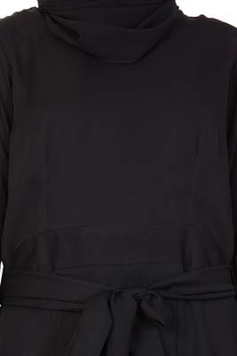 Beautifull Nida Abaya Dress With Belt Abaya   Dark Brown 5