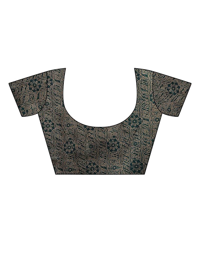 Multicolor printed poly silk saree with blouse