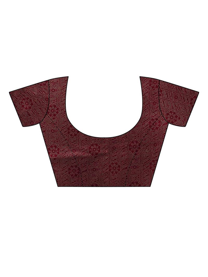 Multicolor printed poly silk saree with blouse