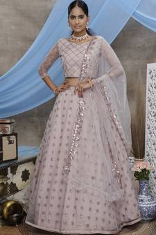 Light Grey Net Bridal Lehengas