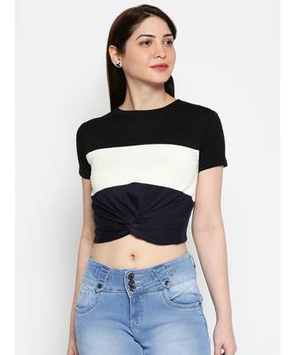 Ammarzo One Size S M Crop Top Navy Blue 1