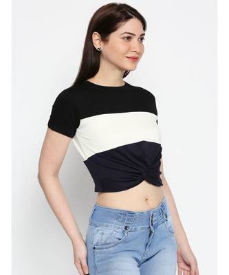 Ammarzo One Size S M Crop Top Navy Blue 3