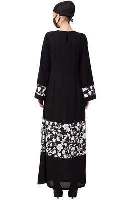 Musheco-Black Dress With Inserted Panel-Not An Abaya 4