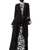 Musheco-Falling Shrug Dress In Black & White-Not An Abaya 
