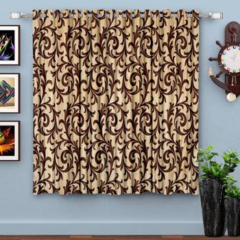 Brown Printed polyester Window Curtain 1