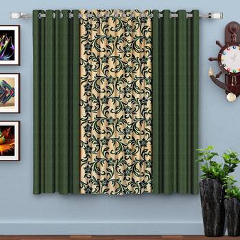 Green Printed polyester Window Curtain 1