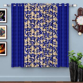 Blue Printed polyester Window Curtain 1