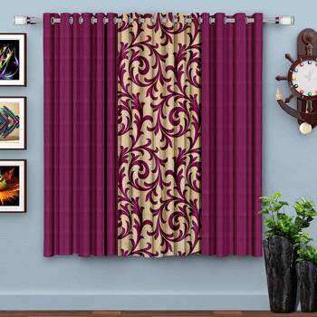 Wine Printed polyester Window Curtain 1