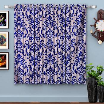 Blue Printed polyester Window Curtain 1