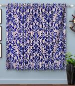 Blue Printed polyester Window Curtain