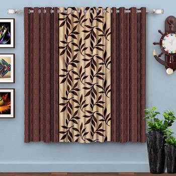 Brown Printed polyester Window Curtain 1