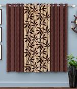 Brown Printed polyester Window Curtain