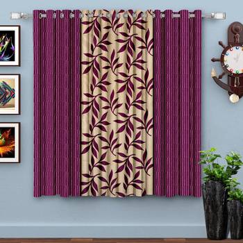 Wine Printed polyester Window Curtain 1