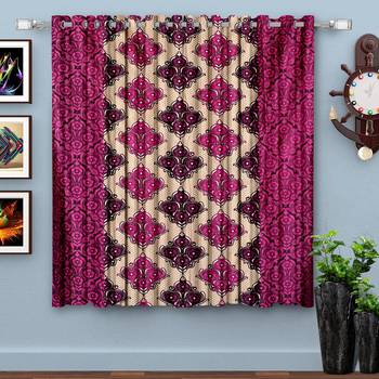 Wine Printed polyester Window Curtain 1