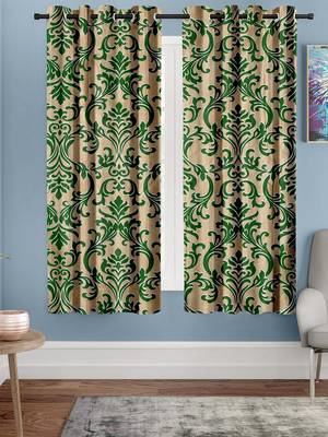 Green Printed polyester Window Curtain 1