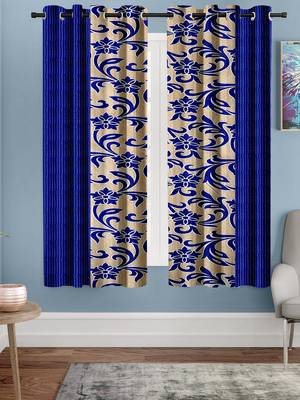Blue Printed polyester Window Curtain 1