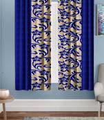 Blue Printed polyester Window Curtain