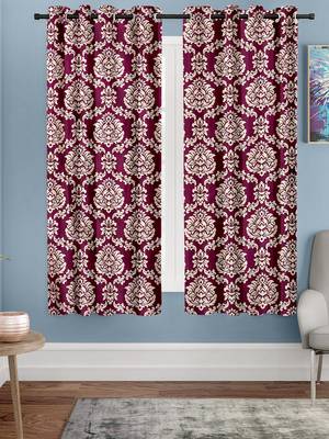 Wine Printed polyester Window Curtain 1