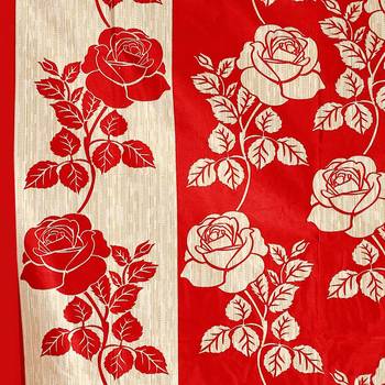 Red Printed polyester Window Curtain 2
