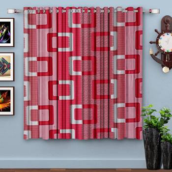 A Magenta Printed  Polyester Window Curtain 1
