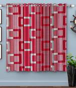 A Magenta Printed  Polyester Window Curtain