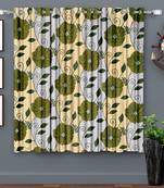 A Mehendi Printed  Polyester Window Curtain