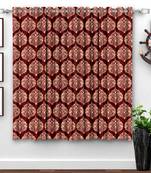 A Maroon Printed  Polyester Window Curtain
