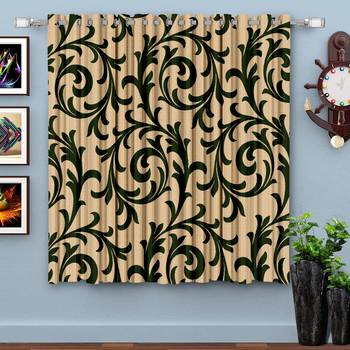 Green Printed polyester Window Curtain 1