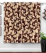 A Brown Printed  Polyester Window Curtain
