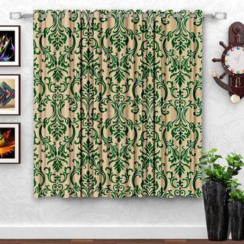 Green Printed polyester Window Curtain 1