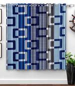 Royal Blue Printed polyester Window Curtain