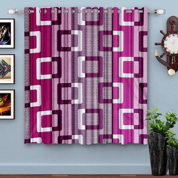 Magenta Blue Printed polyester Window Curtain 1