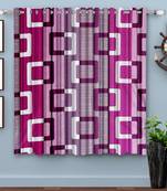 Magenta Blue Printed polyester Window Curtain