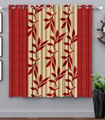 A Red Printed  Polyester Window Curtain