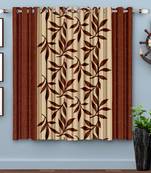 A Brown Printed  Polyester Window Curtain