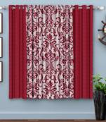 A Blood Red Printed  Polyester Window Curtain