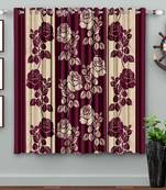 A Purple Printed  Polyester Window Curtain