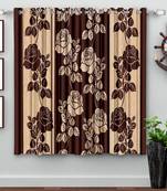 A Brown Printed  Polyester Window Curtain