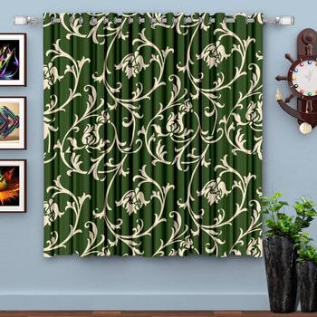 Green Printed polyester Window Curtain 1