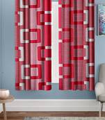 A Magenta Printed  Polyester Window Curtain