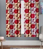 A Red Printed  Polyester Window Curtain